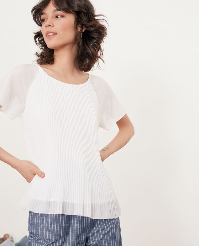 Pleated blouse Blanc