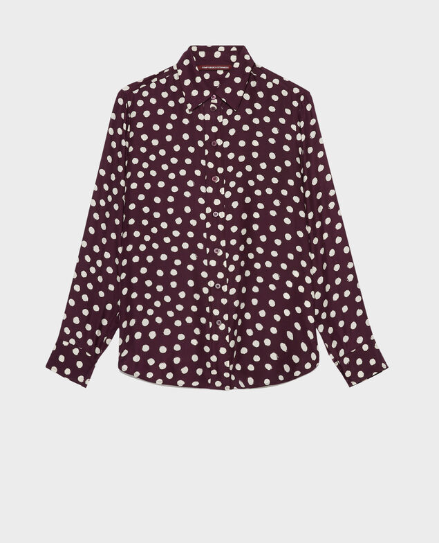 SIBYLLE - Printed silk shirt Maxidot purple