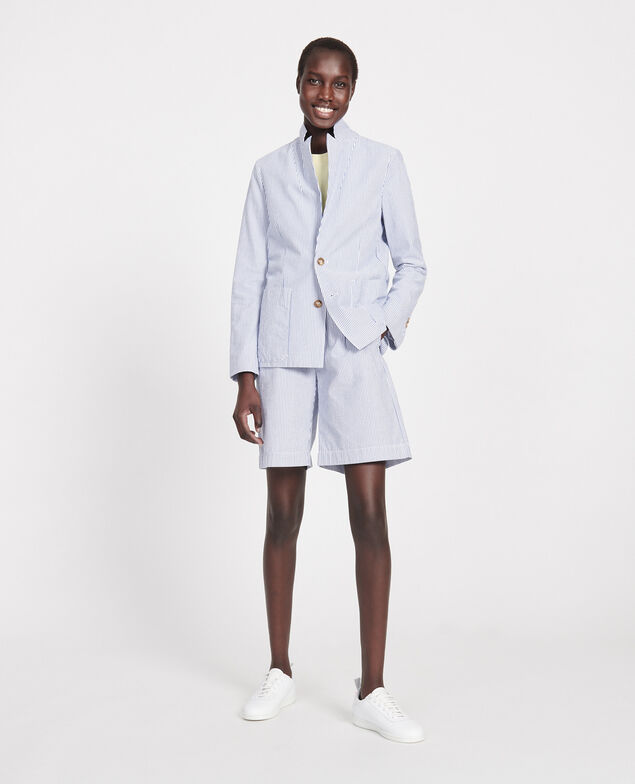 Cotton blazer Seersucker stripes