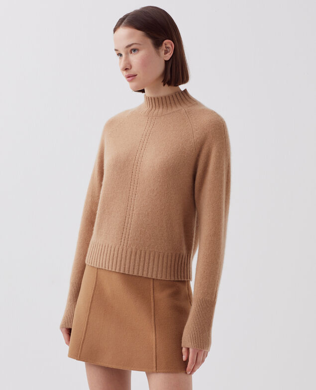 Cashmere polo neck jumper I321 camel