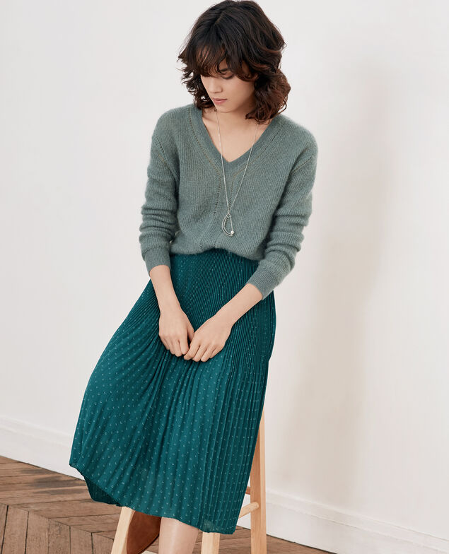 Pleated skirt with spots Ring dots peppermint