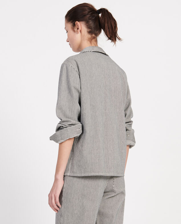 Cotton work jacket Denim stripes