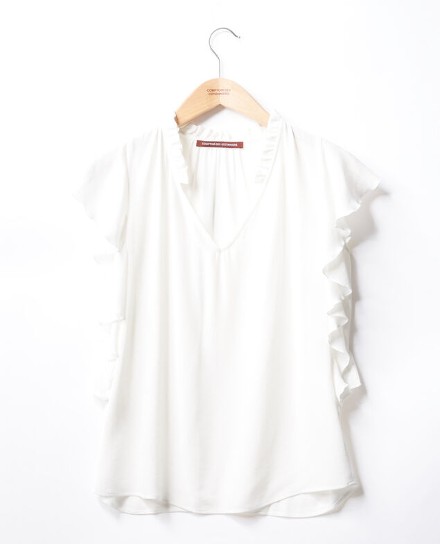 Frilly blouse White