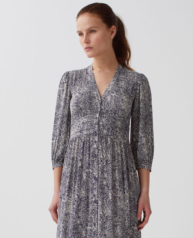 Fluid maxi dress H690 micro fl navy