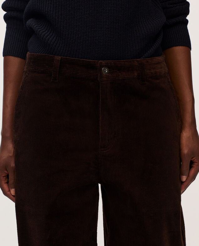Barrel leg corduroy trousers U380 dark brown
