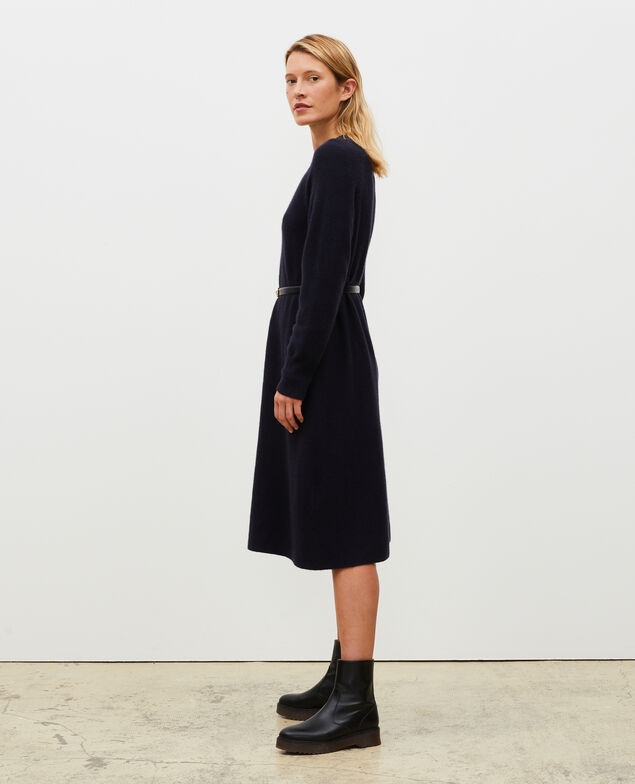3D cashmere flared jumper dress Night sky