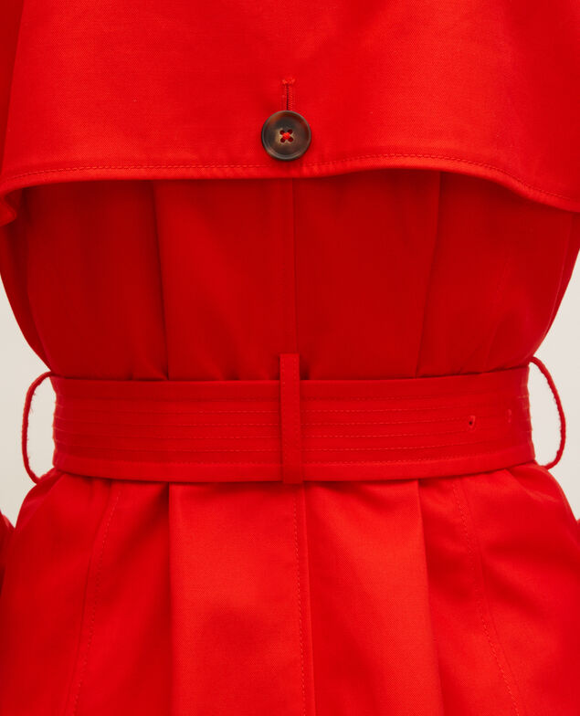CATHERINE - Iconic cotton trench Fiery red
