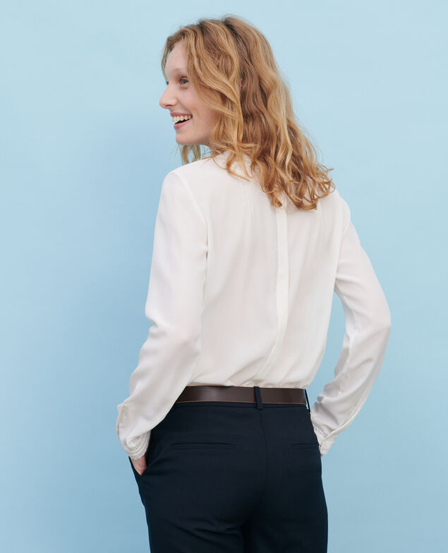 Loose silk and lace blouse Gardenia