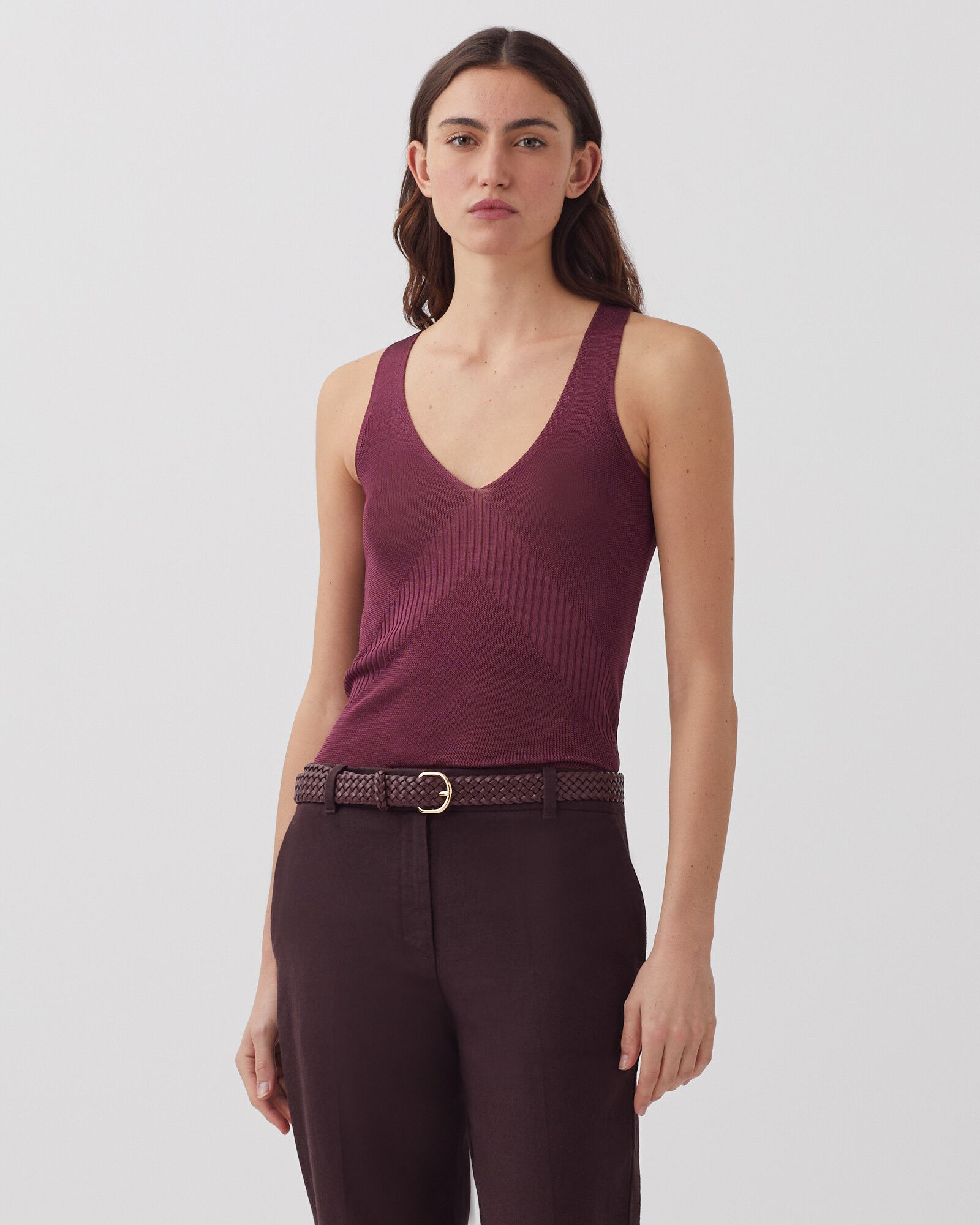 LIMITED EDITION STRIPED JACQUARD KNIT TANK - Red Stripe