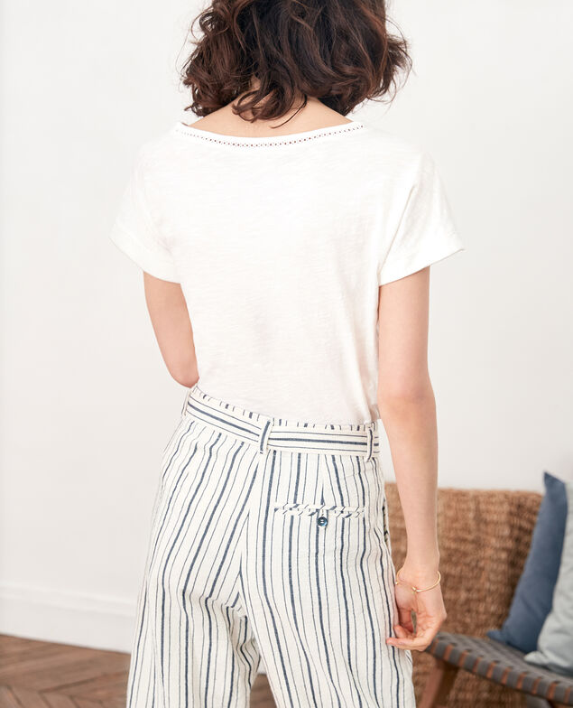 T-shirt with braid Blanc