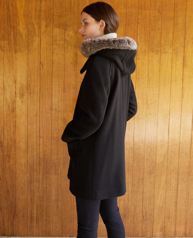 Hooded coat Noir