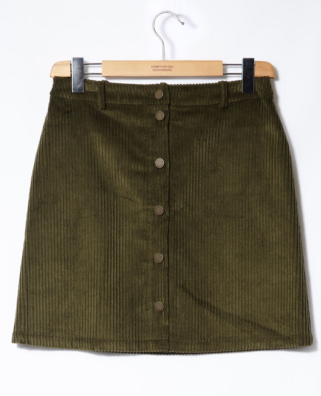 Ribbed corduroy skirt Olive night