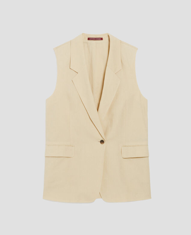 Sleeveless blazer H311 oyester gray