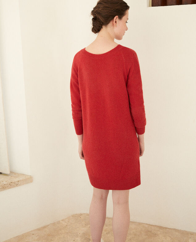Cashmere dress Pompeian red