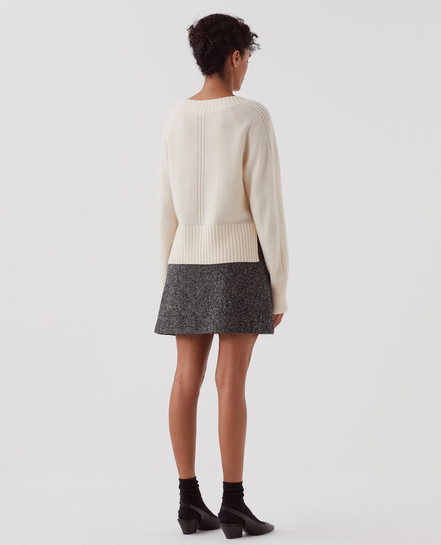 Cashmere V-neck jumper I300 pearled ivory