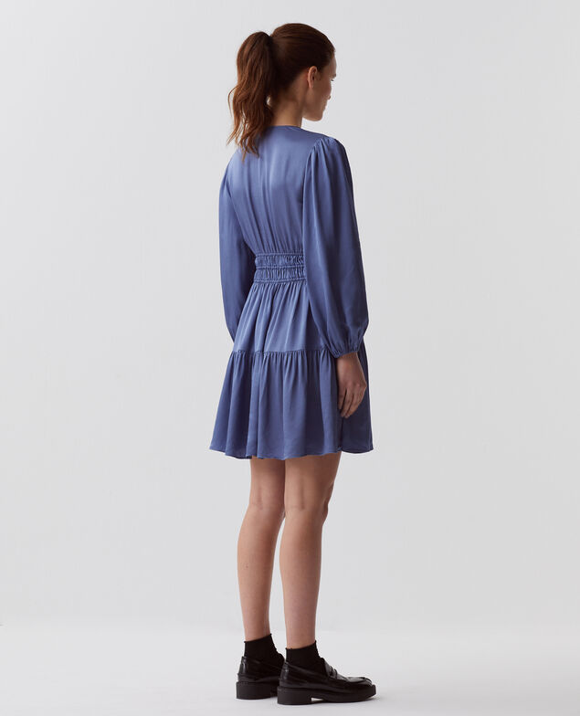 Floaty mini dress I640 gray blue