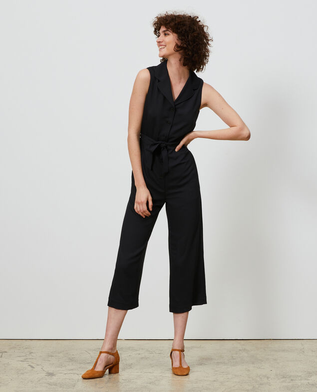 Jumpsuit with lapels Black beauty