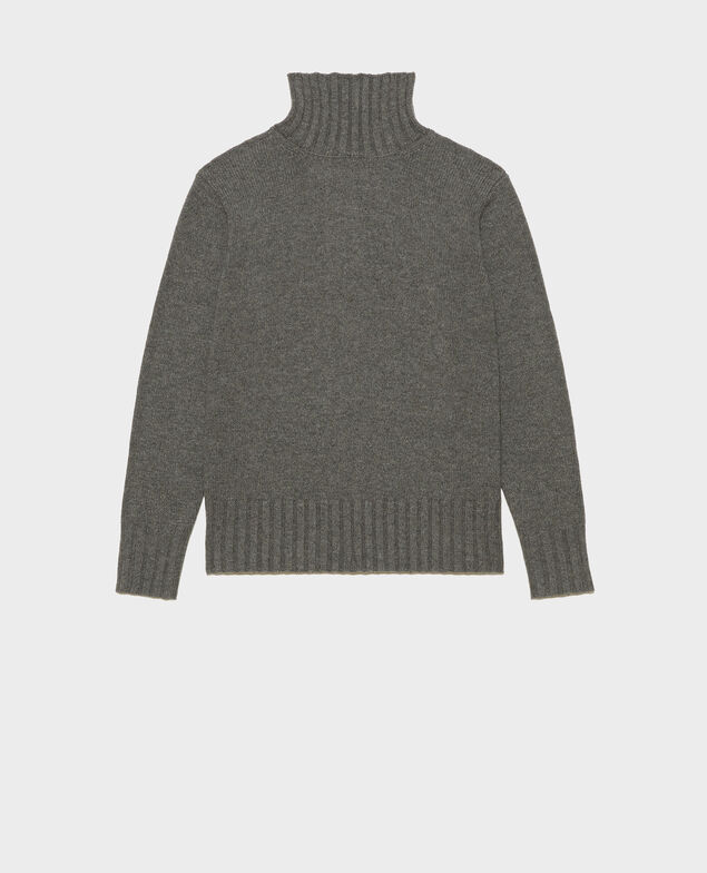 Chunky ribbed turtleneck jumper Medium grey melange