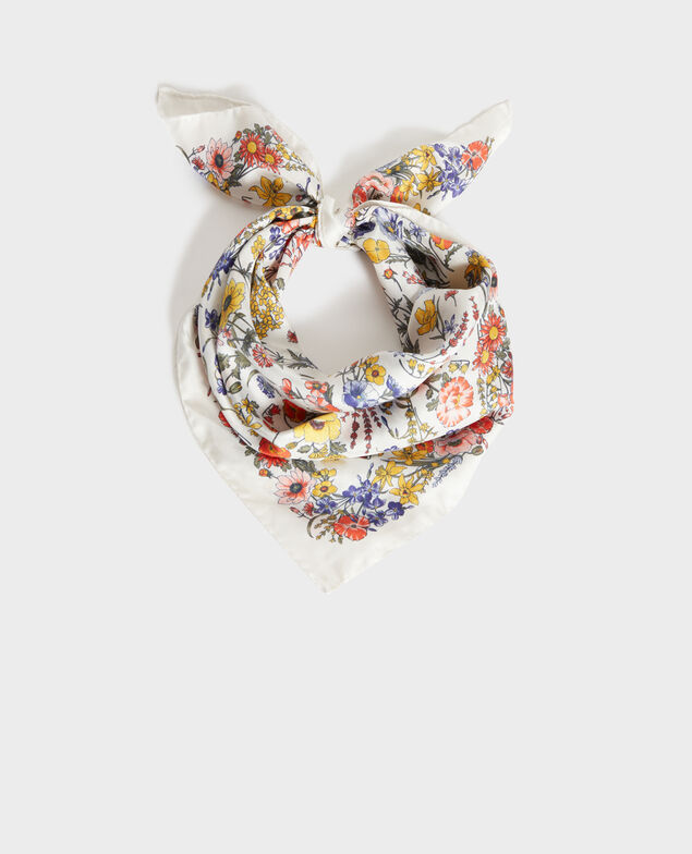 Square silk scarf Gardenia