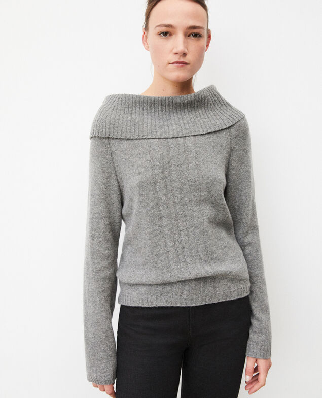 Jumper with cable stitch details Grey