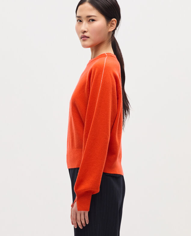Round neck cashmere jumper K261 pumpkin st tan