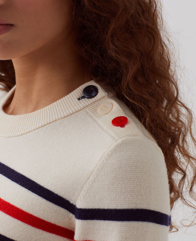 MADDY - Striped merino wool jumper H004 st_tricolore