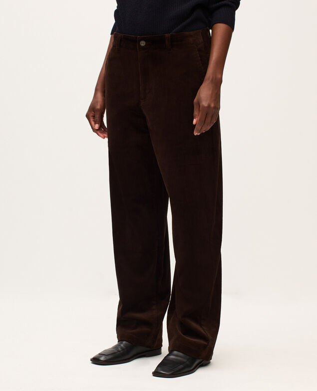 Barrel leg corduroy trousers U380 dark brown