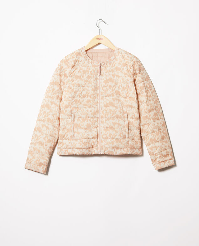 Mademoiselle Plume down jacket  Ikat pink beige