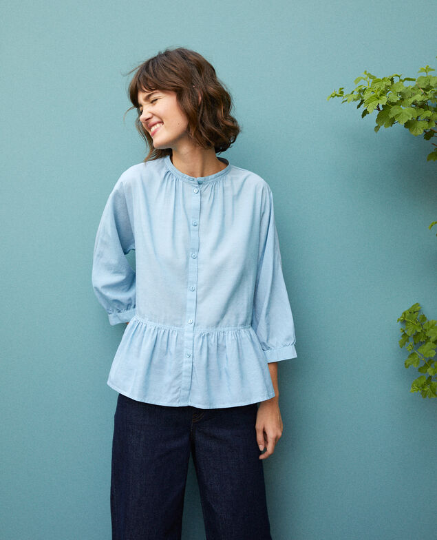 Peplum blouse Adriatic blue