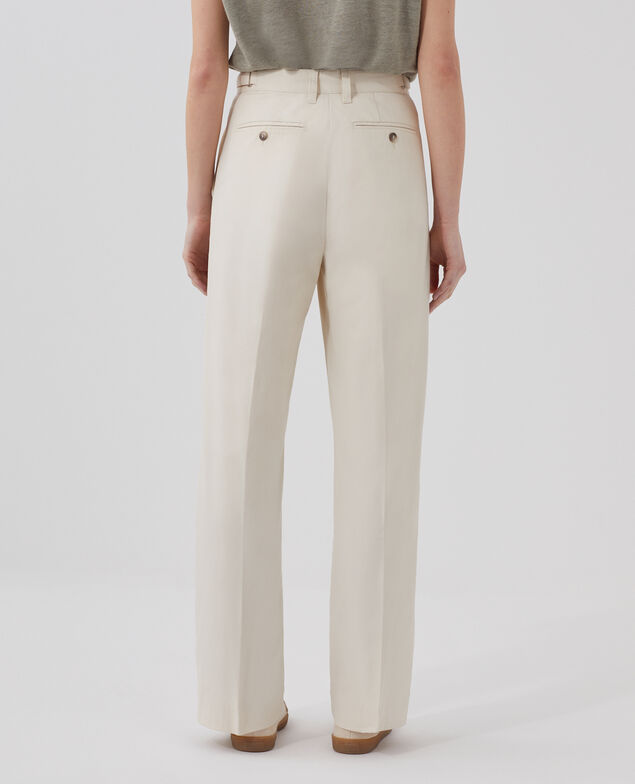 BLANDINE - Straight trousers I010 glass green beige