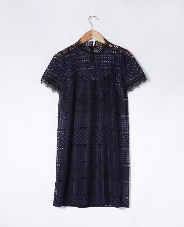 Openwork lace dress Blue