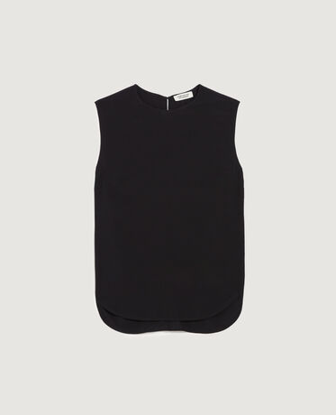 Floaty sleeveless top H091 black beauty