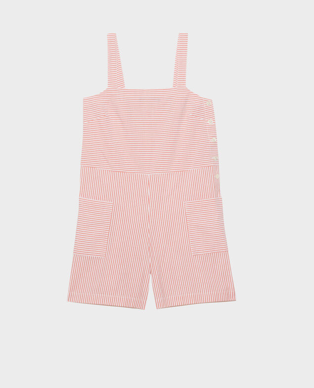 Cotton seersucker playsuit Str purepumpkin white