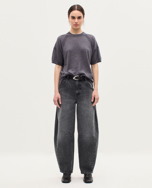 Merino wool and silk jumper K071 rabbit gray