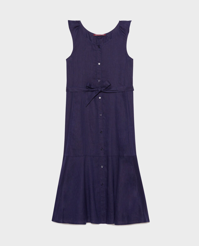 Flared linen dress 68 blue