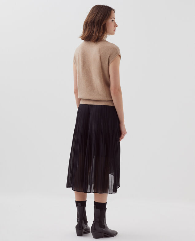 Pleated midi skirt H091 black beauty