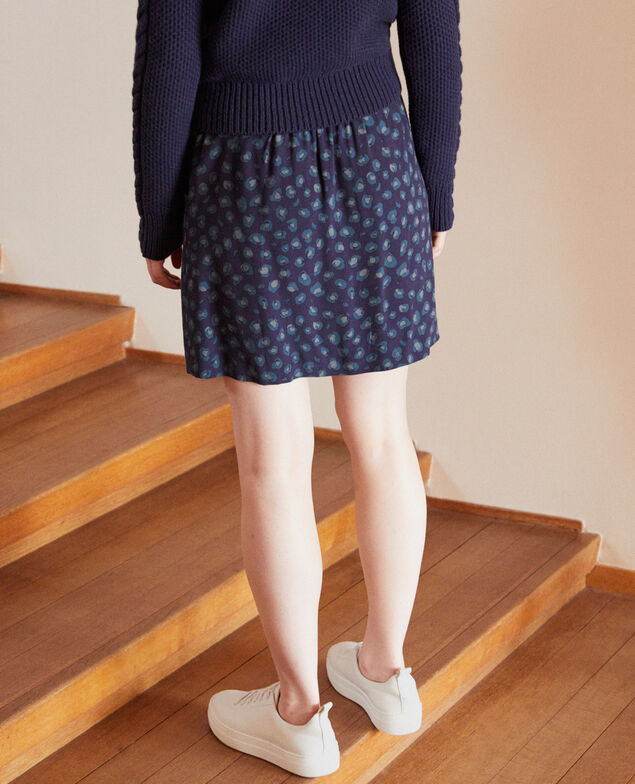 Printed mini skirt Blue