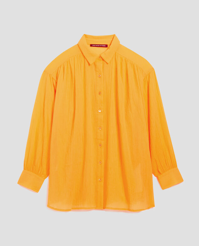 Pleated cotton blouse H450 artisan's gold