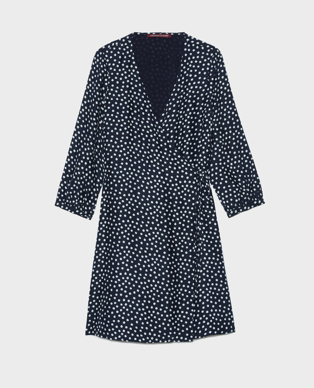 Silk wrap dress Small dots