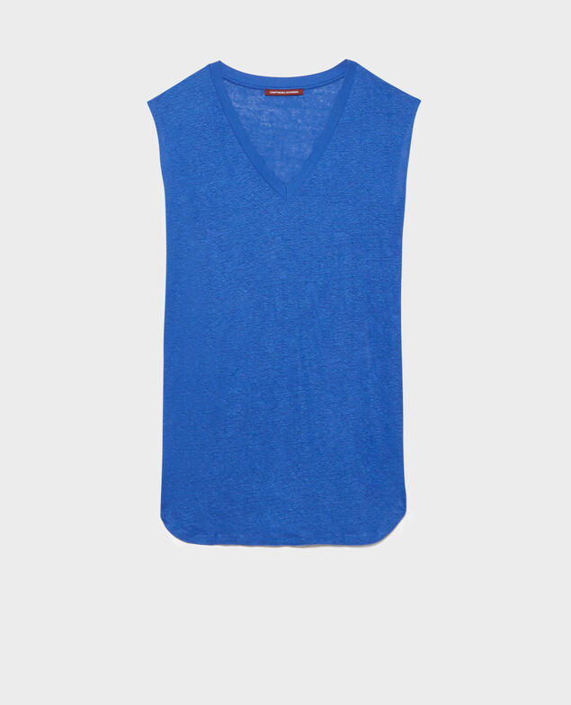 Linen mini dress 66 blue