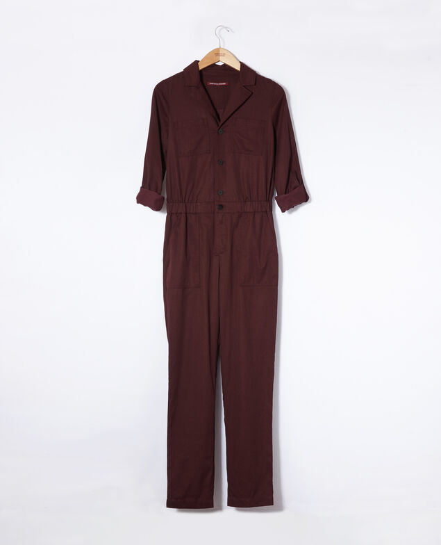 Deep neck jumpsuit Brown