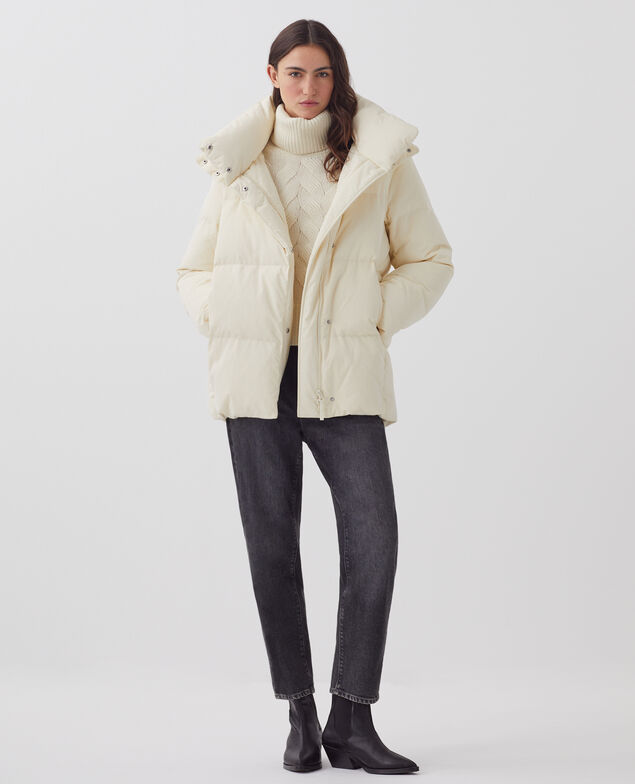 MARGOTTE - Mid-length down jacket I010 glass green beige