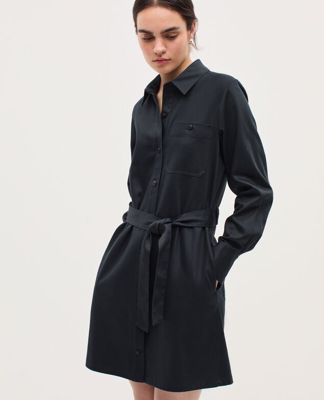 Workwear mini shirt dress K080 vulcan gray