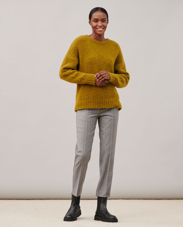 MARGUERITE - Cigarette trousers 6005 light grey stripe