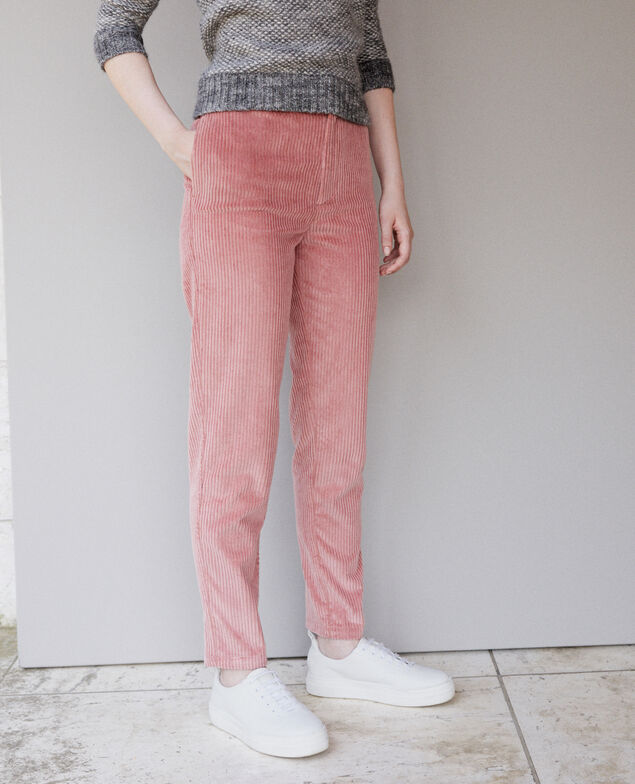 Ribbed corduroy trousers Old rose