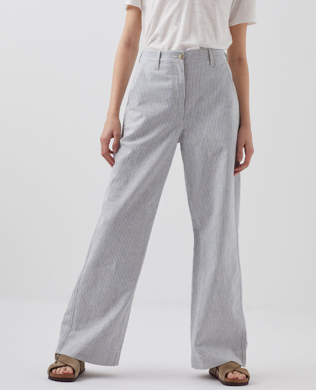 BLANDINE - Straight trousers H611 blue mini st