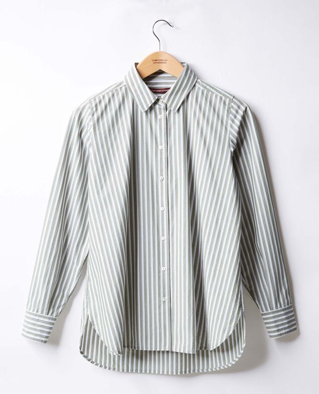 Striped oversize shirt Sage stripes