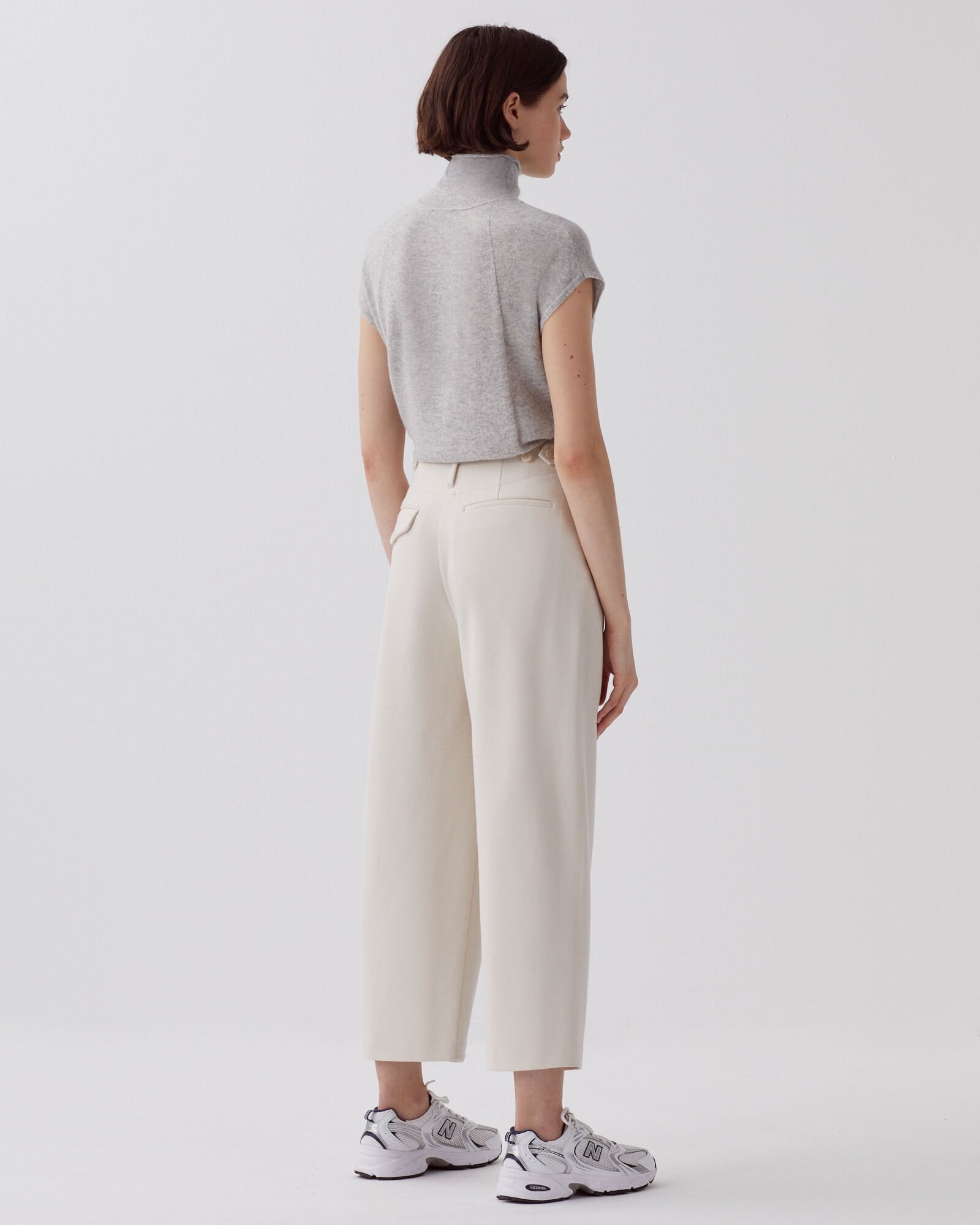 PEGGY - Carrot trousers white melange - Comptoir des Cotonniers