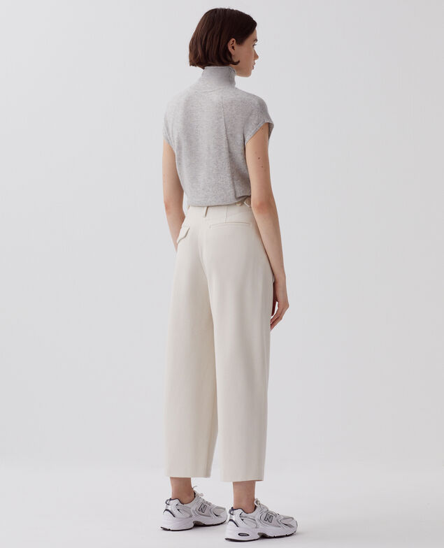 PEGGY - Carrot trousers I021 white melange