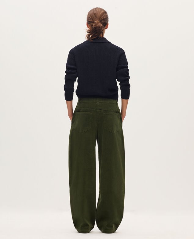 Barrel leg corduroy trousers U550 green